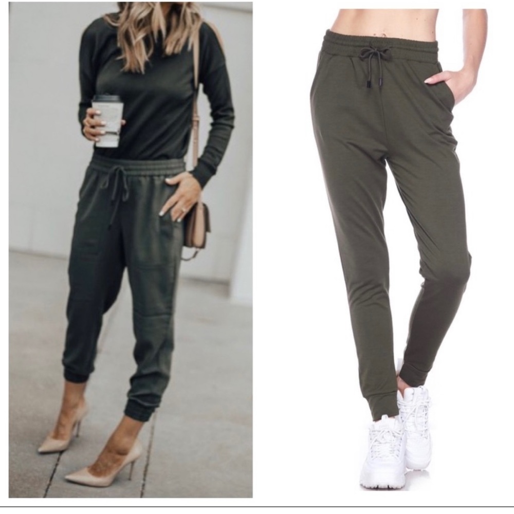 Olive Lightweight Joggers with pockets NWT